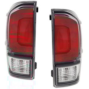 Pair/Set - Tail Light Assembly for Toyota Tacoma 2020-2023: Right Passenger and Left Driver, Halogen, No Black Bezel, Limited Model Replacement Set