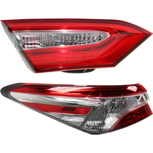 Tail Light Set for 2018-2019 Toyota Camry, Left Driver Side, Inner and Outer, Halogen Replacement