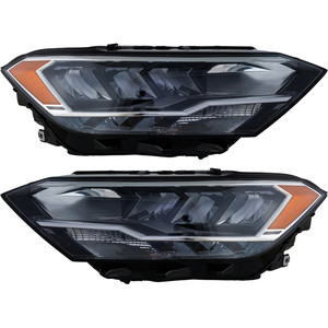 Headlight Assembly Pair/Set for Volkswagen Jetta 2019-2023, LED, Right Passenger and Left Driver, Composite Type, Excluding GLI Model, Replacement