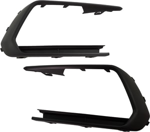 Front Fog Light Molding Pair/Set for 2016-2018 Volkswagen Jetta GLI & 2018 Wolfsburg Edition Models, Right Passenger and Left Driver, Black, Replacement