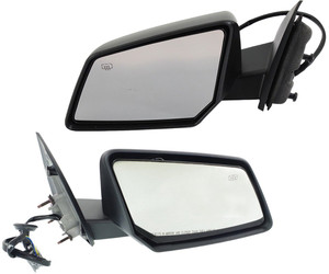 Power Heated Manual Folding Mirror Pair/Set for 2008 Acadia/Outlook, Right Passenger and Left Driver, Textured, w/o Auto Dimming, BSD, Memory, Signal Light Replacement