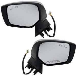 Power Manual Folding Mirror Pair/Set for 2015-2017 Subaru Legacy/Outback, Heated, with Signal Light, Blind Spot Detection, Side Object Sensor, Without Memory, Up to March 2017, Chrome Replacement
