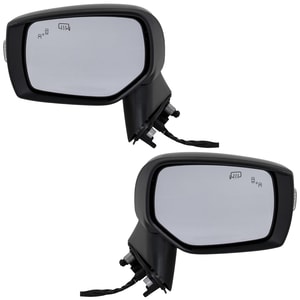 Mirror Pair/Set for 2016-2021 Subaru WRX/Crosstrek, Right Passenger and Left Driver, Power Operated, Manual Folding, Heated, Paintable, with Blind Spot Detection and Signal Light, without Memory, Non-Hybrid Crosstrek Model, Replacement