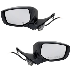 Power Folding Chrome Mirror Pair/Set for Subaru Legacy/Outback 2020-2022, Touring/Touring XT Models, Right Passenger and Left Driver, Heated, w/ In-housing Signal Light, Memory, Blind Spot Detection in Glass, Auto-Dimming, Replacement, w/o Puddle Light