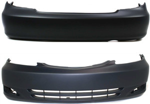 Front and Rear Bumper Cover Set for 2002-2004 Toyota Camry, Primed (Ready to Paint), SE Model, Built in USA, Replacement