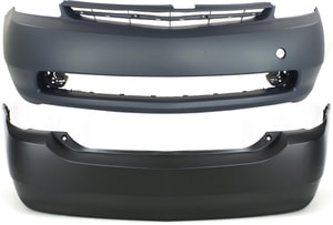 Front and Rear Bumper Cover Set for Toyota Prius 2004-2009, Primed (Ready to Paint), Replacement
