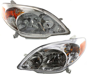 Headlight Assembly for Toyota Matrix 2003-2008, Halogen, Right Passenger and Left Driver, Replacement Pair/Set