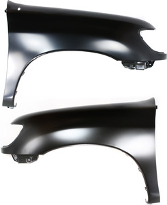 Front Fender Primed (Ready to Paint) Pair/Set for Toyota Tundra 2000-2006, Right Passenger & Left Driver, Regular/Access Cab, w/o Flare Holes Replacement