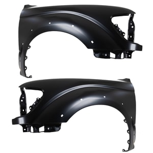 Front Fender Pair/Set for 2001-2004 Toyota Tacoma, Primed (Ready to Paint), Styleside with Fender Flare Holes, Right Passenger and Left Driver Side - Replacement