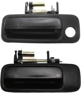 Front and Rear Door Handle Replacement Set for Toyota Camry / ES300 1997-2001, Left Driver, Set of 2, Outside, Smooth Black, Suitable for Japan/USA Built Models