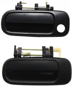 Front and Rear Door Handle Set for 1992-1996 Toyota Camry, Left Driver, Outside, Smooth Black- Replacement Set of 2