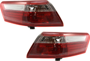 Tail Light Pair/Set for Toyota Camry 2007-2009 Right Passenger and Left Driver, Outer, Lens and Housing, Excludes Hybrid Model, Japan Built Vehicle Replacement
