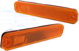 Front Side Marker Light Pair/Set for Ford Econoline Van 1975-1991, Right Passenger and Left Driver, Lens and Housing, On Fender, Replacement