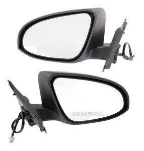 Power Heated Manual Folding Mirror Pair/Set for 2015-2019 Yaris Hatchback France Built Vehicle, Right Passenger and Left Driver, Paintable Replacement