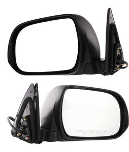 Mirror Pair/Set for 2008-2013 Highlander, Includes Right Passenger and Left Driver Side, Power Adjustable, Manual Folding, Heated, Paintable, with Puddle Light, Suitable for Hybrid/non-Hybrid, 2008-2010 Japan Built Vehicles, Replacement