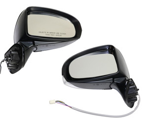 Mirror Pair/Set for 2015 Toyota Prius Persona Series, Right Passenger and Left Driver, Power Adjust, Manual Folding, Heated, Paintable, with Signal Light, Replacement Models: for Prius Two, Three, Four, Five & Prius Plug-in.