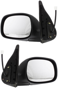 Mirror Pair/Set for Toyota Tundra 2004-2006, Double Cab, SR5 Model, Non-Towing, Power Operated, Manual Folding, Heated, Chrome, Right Passenger and Left Driver Side Replacement