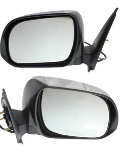 Mirror Pair/Set for Toyota Tacoma 2012-2015 Right Passenger and Left Driver, Power Adjustment, Manual Folding, Non-Heated, Chrome Finish, with Signal Light, Replacement
