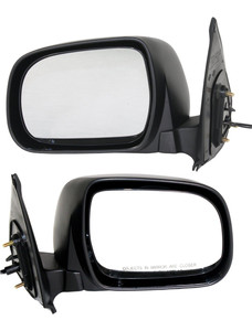 Mirror Pair/Set for 2005-2010 Toyota Tacoma, Right Passenger and Left Driver, Power Operated, Manual Folding, Non-Heated, Paintable Replacement