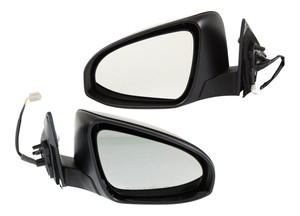 Mirror Pair/Set for Toyota Camry 2012-2014, Right Passenger and Left Driver Power Manual Folding, Non-Heated, Paintable, without Auto Dimming, Blind Spot Detection, Memory, and Signal Light Replacement