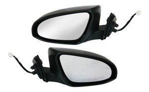 Power Mirror Pair/Set for 2012-2014 Toyota Camry, Right Passenger and Left Driver, Manual Folding, Heated, Paintable, without Auto Dimming, Blind Spot Detection, Memory, and Signal Light Replacement