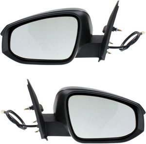 Mirror Pair/Set for Toyota 4Runner 2014-2018, Right Passenger and Left Driver, Power Control, Manual Folding, Heated, Paintable, w/o Auto-Dimming, Puddle Light, Signal Light Replacement