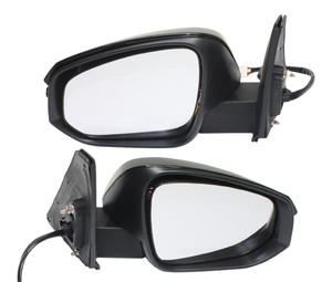 Power Heated Mirror Pair/Set for 2014-2018 Toyota 4Runner, Manual Folding, Paintable, w/ Puddle and Signal Lights, Right Passenger and Left Driver side, w/o Auto-Dimming - Replacement