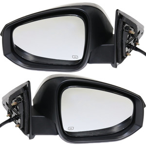 Mirror Pair/Set for Toyota Highlander 2014-2018, Right Passenger and Left Driver, Power, Manual Folding, Heated, Paintable, with Signal Light, without Blind Spot Detection and Memory, for Hybrid Models 2014-2017, Replacement