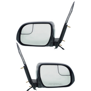 Power Mirror Pair/Set for Toyota Sienna 2015-2020, Left Driver & Right Passenger, Manual Folding, Non-Heated, Textured Black, w/o Blind Spot Glass, Replacement