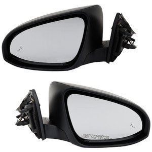 Mirror Pair/Set for Toyota Camry 2012-2014, Right Passenger and Left Driver, Power Adjust, Manual Folding, Heated, Paintable, with Blind Spot Detection in Glass, without Auto Dimming, Memory, Signal Light Replacement
