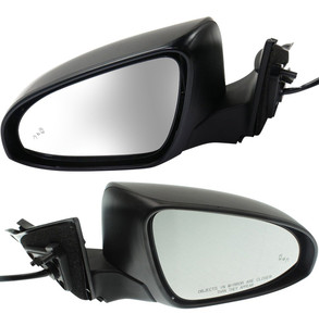 Mirror Pair/Set for 2015-2015 Toyota Camry, Right Passenger and Left Driver, Power Adjustable, Manual Folding, Heated, Paintable, with Blind Spot Detection in Glass, without Auto Dimming, with Memory and Signal Light Replacement