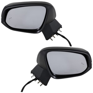 Mirror Pair/Set for Toyota RAV4 (2019-2021) Right Passenger and Left Driver Side, Power Adjustable, Manually Foldable, Heated, Paintable, with Blind Spot Detection, Side Object Sensor, Signal Light, Built for Japan/North America, Replacement