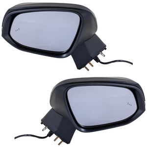 Power Heated Paintable Mirror Pair/Set for Toyota RAV4 2019-2021, Right Passenger and Left Driver, Manual Folding, w/ Blind Spot Detection, Puddle Light, Side Object Sensor, Signal Light, w/o Memory and Side View Camera, Japan/North America Built Vehicle Replacement