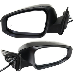 Power Mirror Pair/Set for Toyota Highlander 2014-2019, Right Passenger and Left Driver, Manual Folding, Heated, Paintable, with Signal Light and Blind Spot Detection, without Puddle Light, Memory Replacement