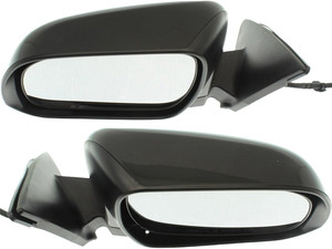 Power Heated Manual Folding Mirror Pair/Set for 2010-2013 Toyota Highlander, Right Passenger and Left Driver, Paintable with Puddle Light, Excludes Hybrid Model, USA Built Vehicle Replacement