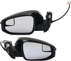 Mirror Pair/Set for 2016-2018 Toyota RAV4, Right Passenger and Left Driver, Power, Manual Folding, Heated, Paintable, with Blind Spot Glass and Signal Light, Without Blind Spot Detection, Excludes Hybrid Model, North America Built Vehicle Replacement