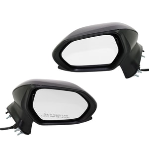 Mirror Pair/Set for Toyota Camry 2018-2022, Right Passenger and Left Driver, Power Manual Folding, Non-Heated, Paintable, without Auto Dimming, Blind Spot Detection, Camera Hole, Memory, and Signal Light Replacement