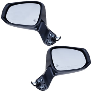 Replacement Mirror Pair/Set for 2020-2023 Toyota Highlander, Right Passenger and Left Driver, Power, Manual Folding, Heated, Paintable, with In-Housing Signal Light, without Memory, includes Puddle Light, Auto-Dimming, Blind Spot Feature, Side View Camera
