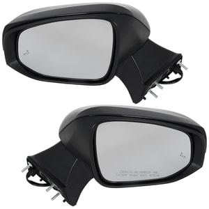 Mirror Pair/Set for Toyota Highlander 2020-2023, Right Passenger and Left Driver, Power, Manual Folding, Heated, Paintable, with In-Housing Signal Light, Blind Spot Detection in Glass, without Memory, Puddle Light, Auto-Dimming, Side View Camera, Replacement