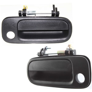 Exterior Front Door Handle Pair/Set for 1992-1996 Toyota Camry, Right Passenger and Left Driver, Textured Black with Keyhole - Replacement Part