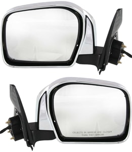 Power Manual Folding Non-Heated Chrome Mirror Pair/Set for 2001-2004 Toyota Tacoma Pre Runner, 2WD (Two-Wheel Drive)/Base/DLX, 4WD (Four-Wheel Drive), Right Passenger and Left Driver Replacement