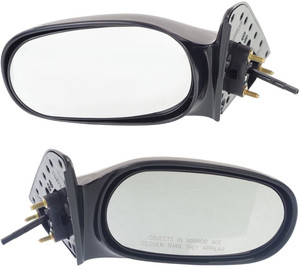Manual Remote Mirror Pair/Set for Toyota Corolla/Prizm 1998-2002, Right Passenger and Left Driver, Non-Folding, Non-Heated, Paintable, without Auto Dimming, BSD, Memory, and Signal Light Replacement