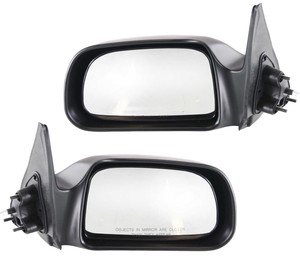Manual Remote Mirror Pair/Set for 2001-2004 Toyota Tacoma Base/DLX Models, Right Passenger and Left Driver, Non-Folding, Non-Heated, Paintable, 2WD (Two-Wheel Drive) Replacement