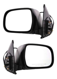 Mirror Pair/Set for Toyota Tacoma 2005-2011, Right Passenger and Left Driver, Power, Manual Folding, Non-Heated, Textured Replacement