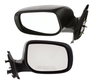Manual Adjust Mirror Pair/Set for 2007-2011 Toyota Yaris Hatchback, Right Passenger and Left Driver, Manual Folding, Non-Heated, Paintable Replacement