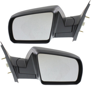 Mirror Pair/Set for Toyota Tundra SR5 Model (2007-2013), Right Passenger and Left Driver, Non-Towing, Power Adjust, Manual Folding, Non-Heated, Textured, Without Memory, Puddle Light and Signal Light, Excluding Cold Climate Spec - Replacement