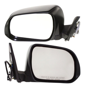 Power Manual Folding Mirror Pair/Set for 2008-2013 Toyota Highlander, Right Passenger and Left Driver, Non-Heated, Paintable, without Puddle Light, Suitable for Hybrid and 2008-2010 Non-Hybrid Models (Japan Built Vehicle) - Replacement