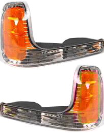 Park Light Lens and Housing Pair/Set for 1992-2000 Yukon, Right Passenger and Left Driver Replacement