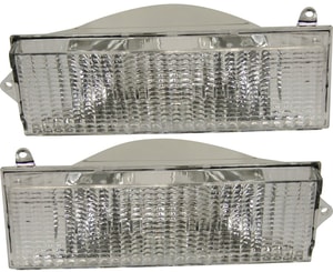 Signal Light Pair/Set for 1984-1996 Jeep Cherokee, Includes Right Passenger and Left Driver Lens and Housing, Below Headlight Replacement