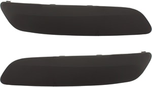 Front Bumper Molding Pair/Set for Volkswagen Jetta (2005-2010)/GTI (2006-2009), Right Passenger and Left Driver, Plastic, Primed (Ready to Paint), Without Headlight Washer Hole, Replacement